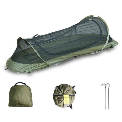 Single Person Quick Open Hiking Tent Outdoor Mosquito Proof Tactical Camping Shelter with Storage Bag