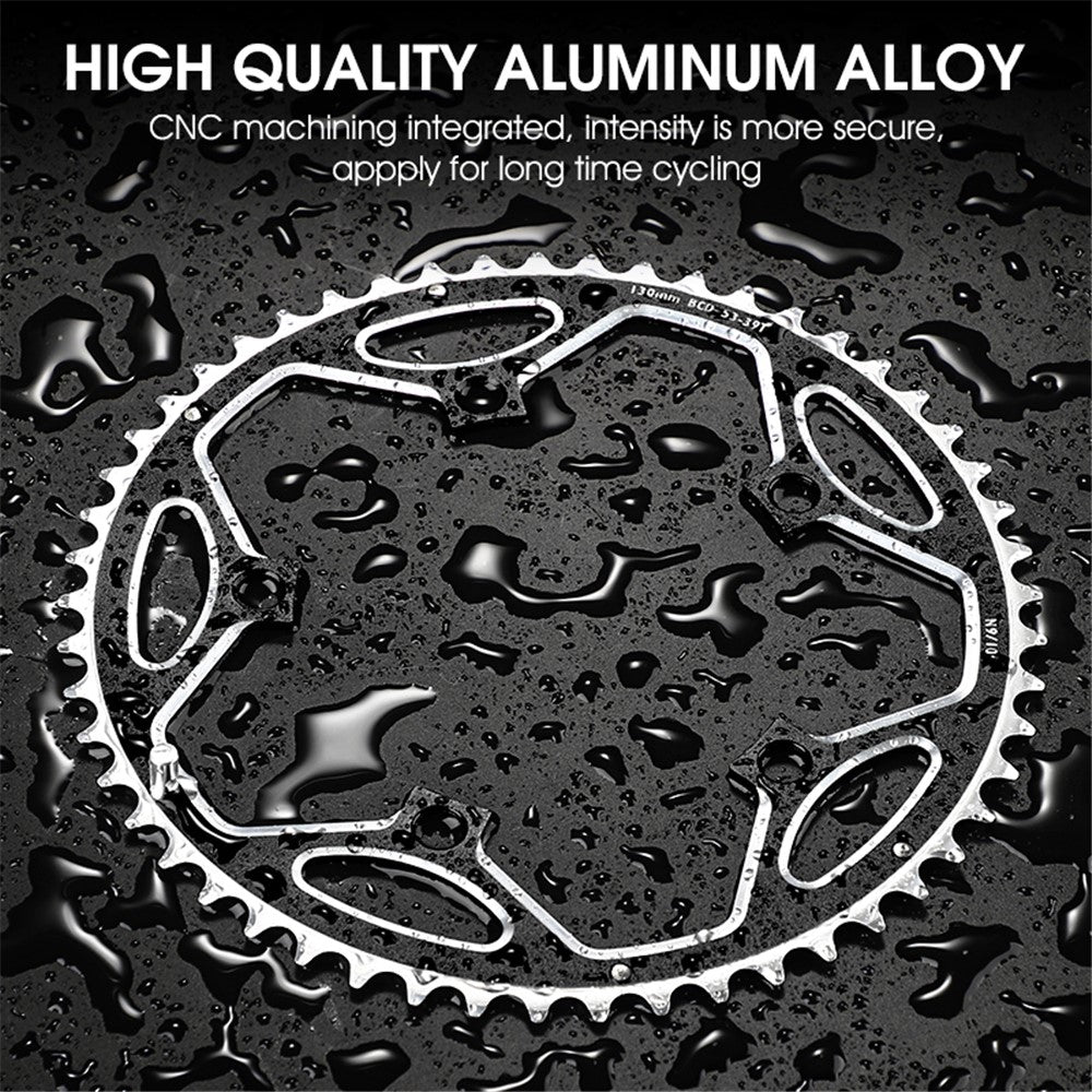 WEST BIKING YP0719272 Road Bike Chainring 130BCD 39T/53T Bicycle Aluminum Alloy Crankset Tooth Plate for 8/9/10/11 Speed Chain Wheel Double Crown