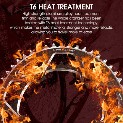 WEST BIKING YP0719272 Road Bike Chainring 130BCD 39T/53T Bicycle Aluminum Alloy Crankset Tooth Plate for 8/9/10/11 Speed Chain Wheel Double Crown