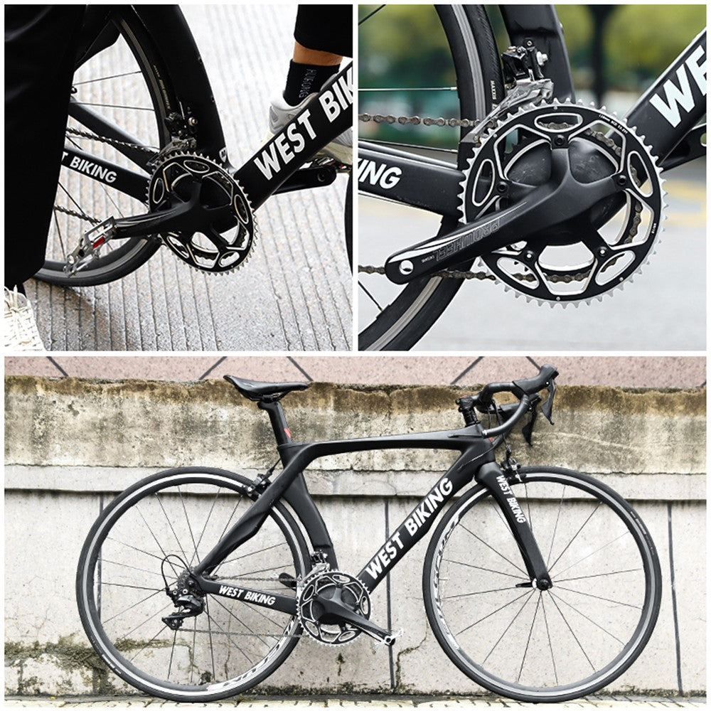 WEST BIKING YP0719272 Road Bike Chainring 130BCD 39T/53T Bicycle Aluminum Alloy Crankset Tooth Plate for 8/9/10/11 Speed Chain Wheel Double Crown