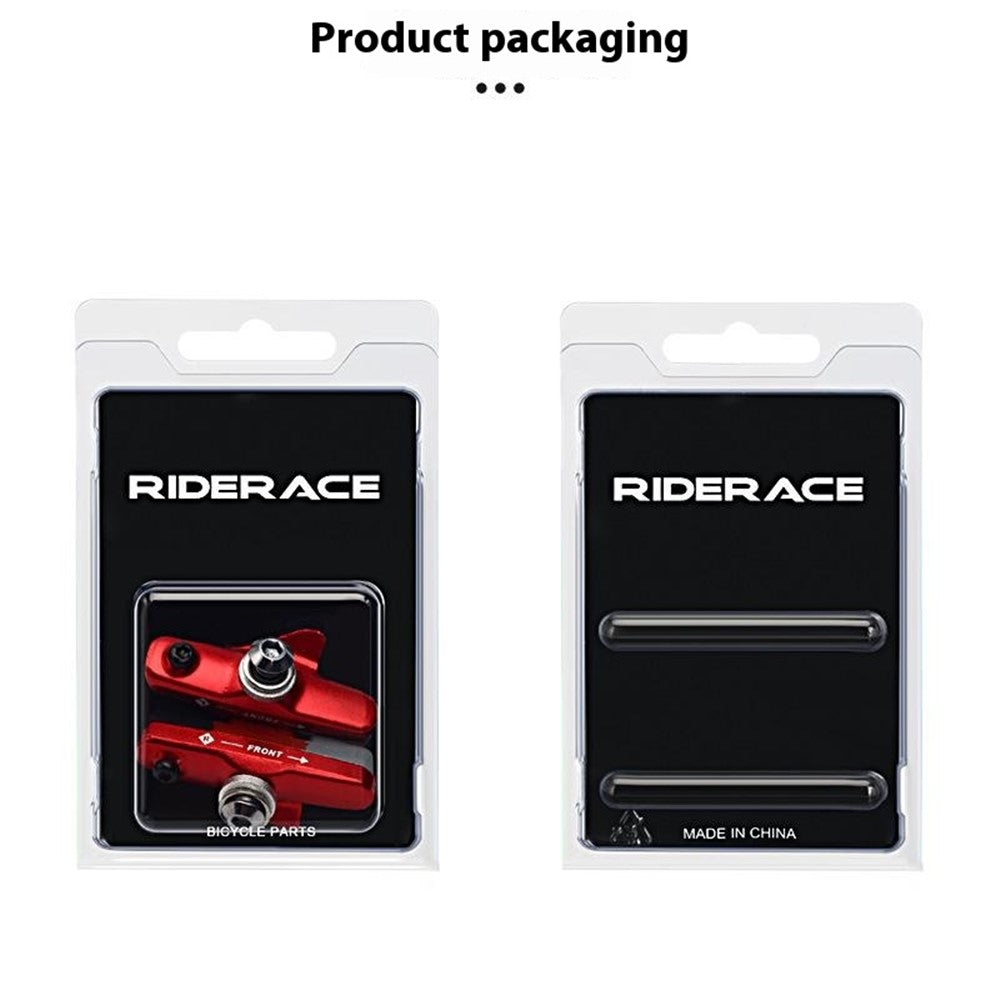 RIDERACE rn2200 1 Pair Aluminum Alloy + Rubber Mountain Road Bike C Brake Pads Braking Holder Shoes