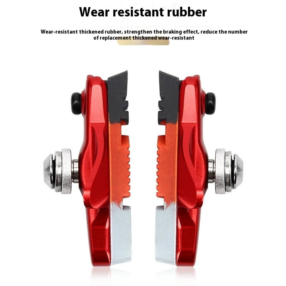 RIDERACE rn2200 1 Pair Aluminum Alloy + Rubber Mountain Road Bike C Brake Pads Braking Holder Shoes