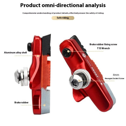 RIDERACE rn2200 1 Pair Aluminum Alloy + Rubber Mountain Road Bike C Brake Pads Braking Holder Shoes