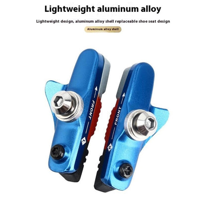 RIDERACE rn2200 1 Pair Aluminum Alloy + Rubber Mountain Road Bike C Brake Pads Braking Holder Shoes