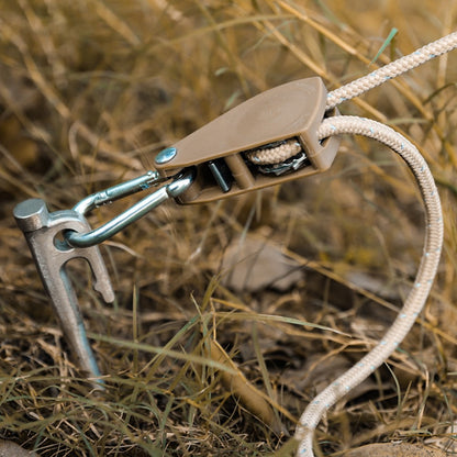 4mmx4m Climbing Rope Camping Tent Canopy Windproof Rope with Adjustable Pulley Tensioner for Outdoor Activities