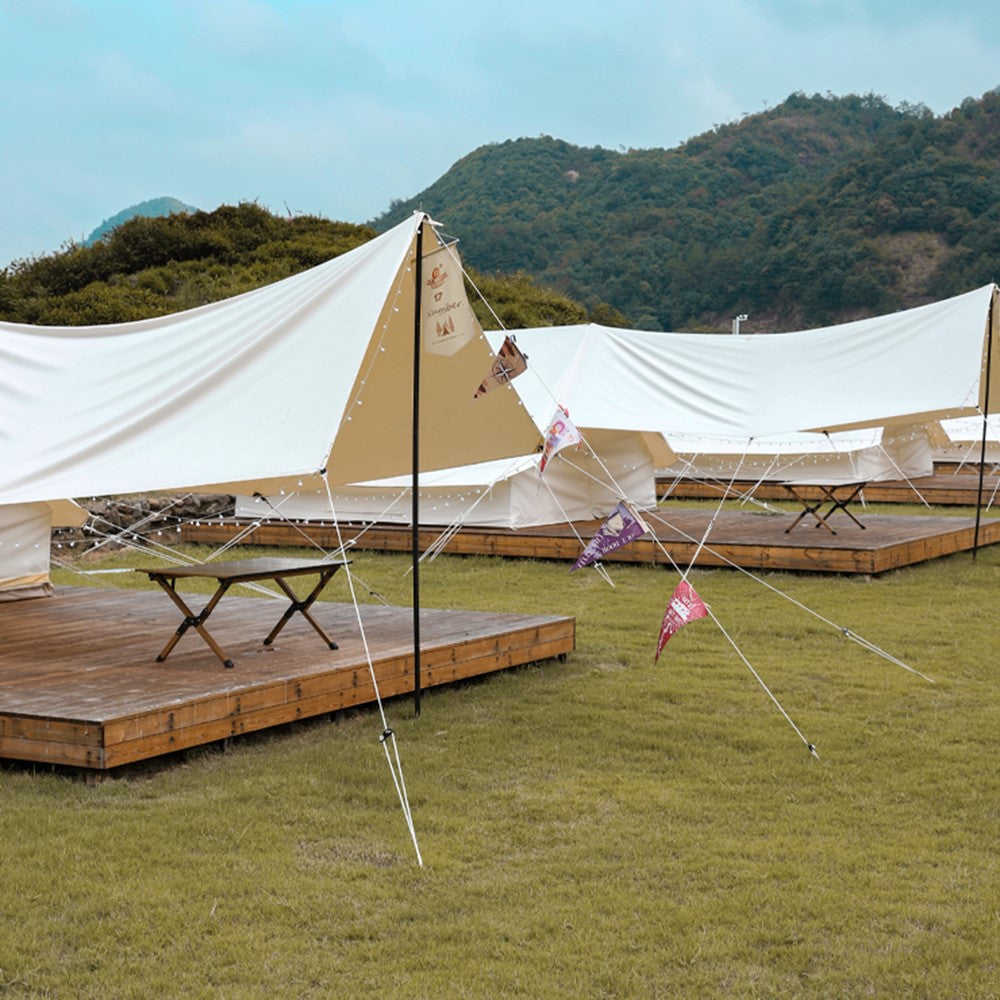 6 Bundles of Reflective Outdoor Camping Windproof Tent Rope 4mmx4m with Cord Tensioner for Fishing, Hiking, Backpacking, Emergency Rescue