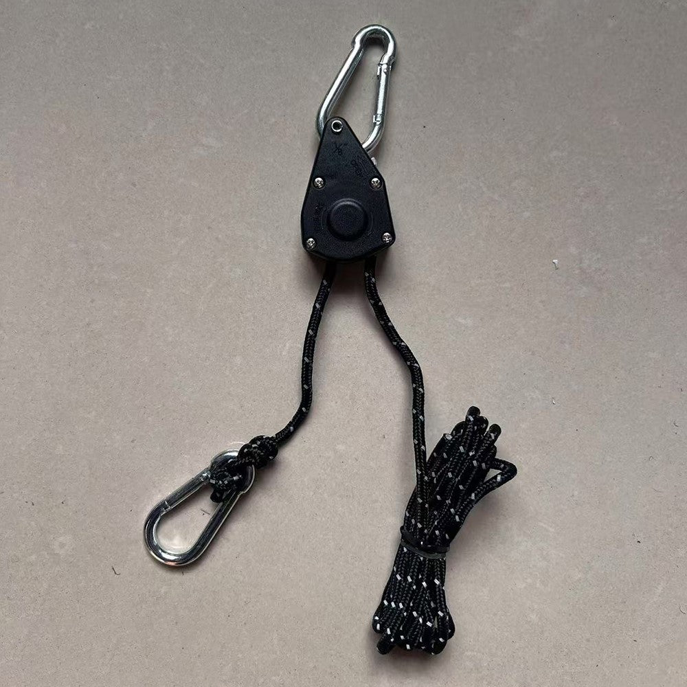 AOTU Adjustable Lanyard for Tent Fan Plant Lamp Rope Ratchet Hanger Lifting Pulley Hook Camping Buckle