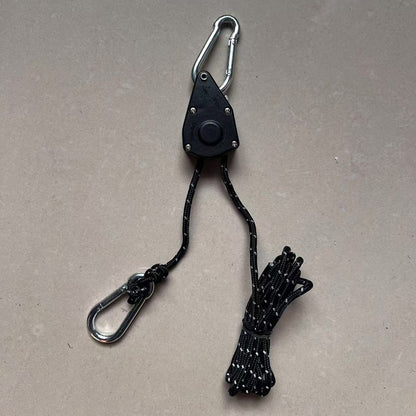 AOTU Adjustable Lanyard for Tent Fan Plant Lamp Rope Ratchet Hanger Lifting Pulley Hook Camping Buckle