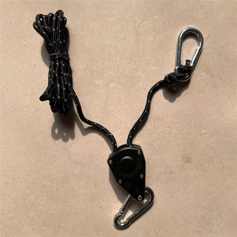 AOTU Adjustable Lanyard for Tent Fan Plant Lamp Rope Ratchet Hanger Lifting Pulley Hook Camping Buckle