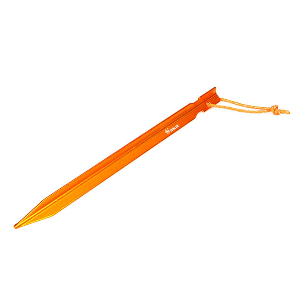 HALIN 4Pcs 18cm Aluminum Alloy Tent Stake Outdoor Camping Canopy Tarp Fixing Ground Pegs with Rope