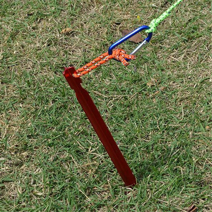 HALIN 4Pcs 18cm Aluminum Alloy Tent Stake Outdoor Camping Canopy Tarp Fixing Ground Pegs with Rope