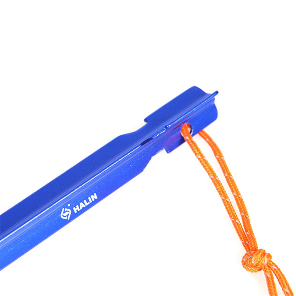 HALIN 4Pcs 18cm Aluminum Alloy Tent Stake Outdoor Camping Canopy Tarp Fixing Ground Pegs with Rope