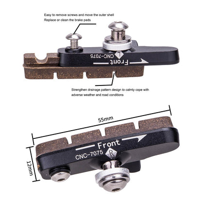 ZTTO TQWSCP 1 Pair Bike Brake Pads Set Mountain Bicycle C-Brake Pads Bike Brake Blocks Kit