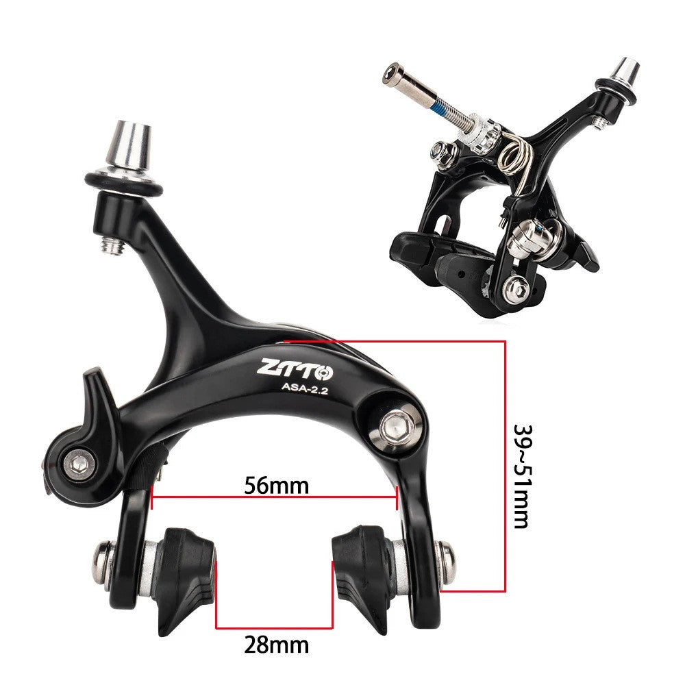 ZTTO 1 Pair Road Bike Brake Dual Pivot Calipers Bicycle Front Rear C Brake Caliper