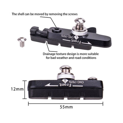 ZTTO 1 Pair Road Bike C-Brake Pad Aluminum Alloy Brake Block Bicycle Parts