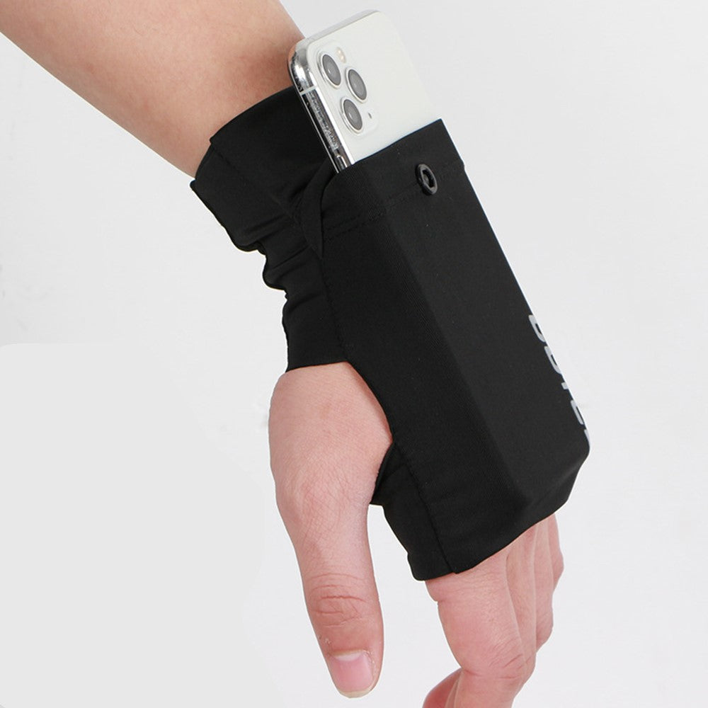 Outdoor Sports Phone Holder Glove Pouch Card Keys Storage Bag with Thumb Hole
