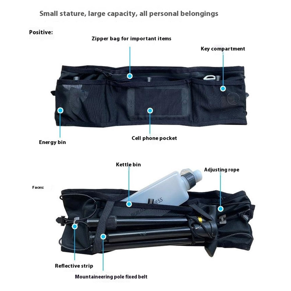 2309 Outdoor Sports Multiple Pockets Waist Bag Reflective Running Fanny Pack