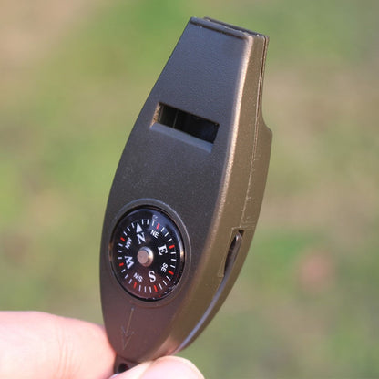 AOTU Multifunction 4 In 1 Survival Tool Whistle Compass Glass Magnifier Thermometer