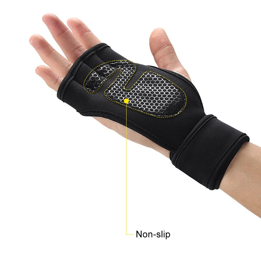 KYNCILOR A0051 One Pair Exercise Gloves Half Finger Workout Gloves Anti-slip Silicone Padding Palm for Weight Lifting, Powerlifting, Pull-Ups, Cross-Training, Riding