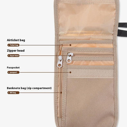 AOTU AT6938 Nylon Phone Passport Cards Storage Bag Outdoor Neck Hanging Crossbody Bag