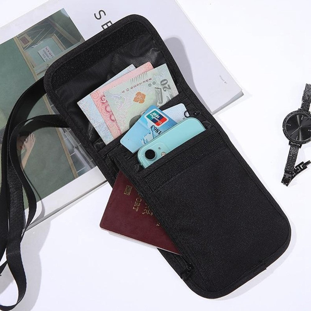 AOTU AT6938 Nylon Phone Passport Cards Storage Bag Outdoor Neck Hanging Crossbody Bag