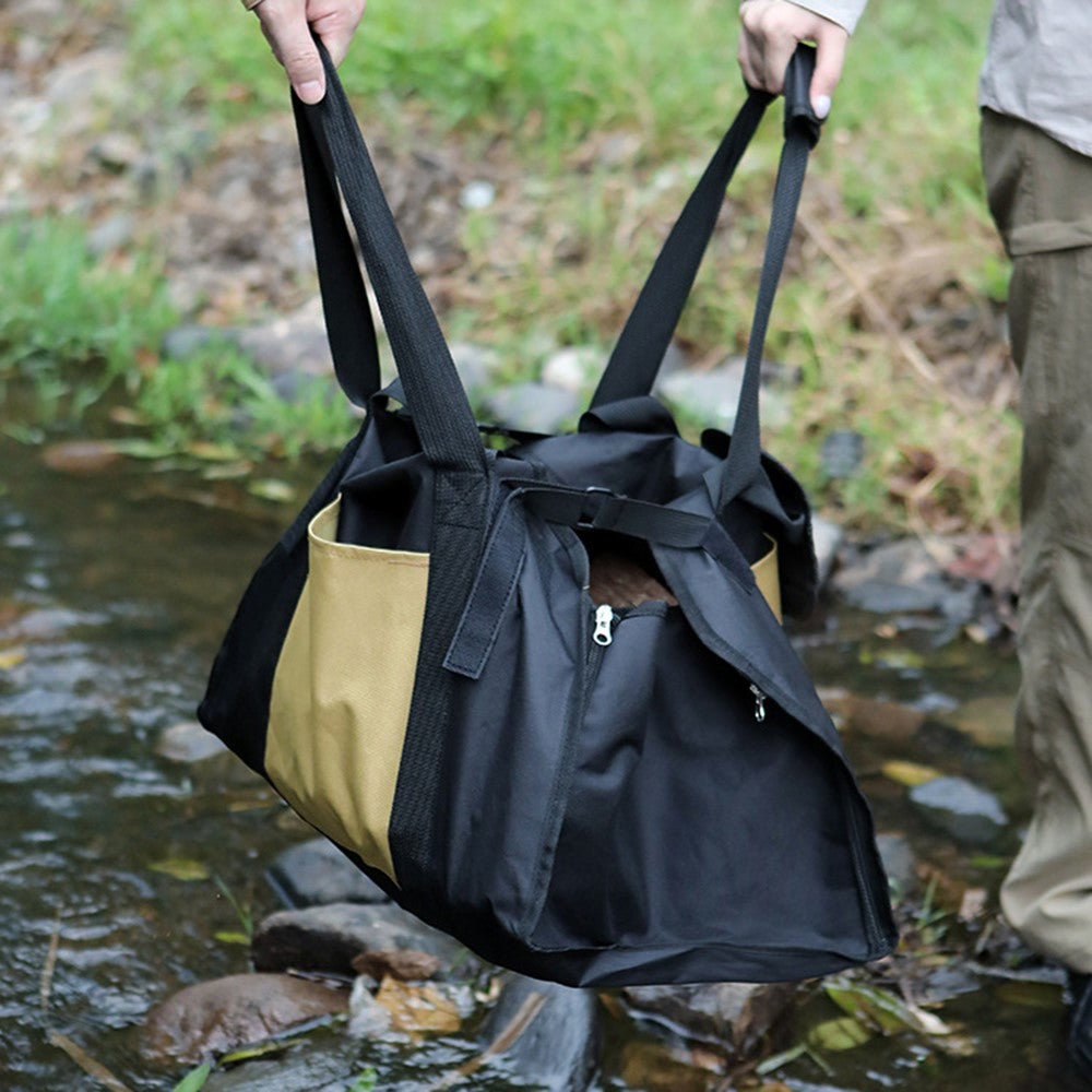 AOTU AT6550 Log Carrier Bag Oxford Cloth Tote Bag Picnic Utensil Storage Handbag for Hiking Camping