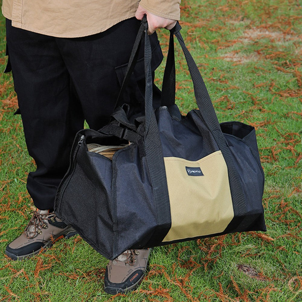 AOTU AT6550 Log Carrier Bag Oxford Cloth Tote Bag Picnic Utensil Storage Handbag for Hiking Camping