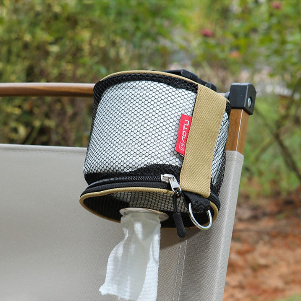 AOTU AT6948 Outdoor Camping Tissue Box Roll Paper Holder Mesh Storage Bag for Toilet Paper