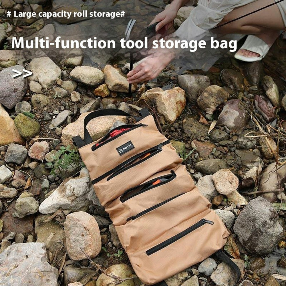 AOTU AT6944 Camping Tool Roll Bag Oxford Cloth Tools Organizer Roll Up Storage Pouch