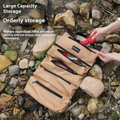 AOTU AT6944 Camping Tool Roll Bag Oxford Cloth Tools Organizer Roll Up Storage Pouch