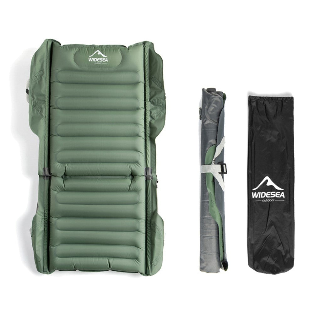 WIDESEA WSCM-200G Outdoor Inflatable Moistur-Proof Mat Folding Camping Cushion with Backrest