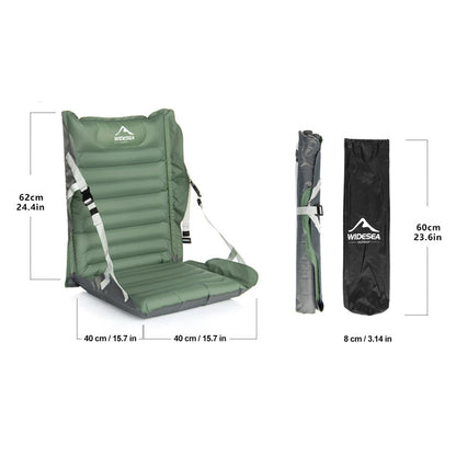 WIDESEA WSCM-200G Outdoor Inflatable Moistur-Proof Mat Folding Camping Cushion with Backrest