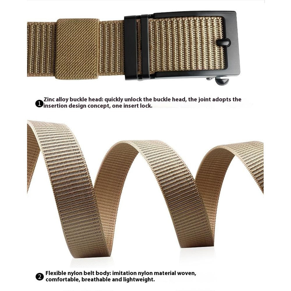 SN-P026 125cm Men's Outdoor Nylon Belt Webbing Work Belt with Alloy Buckle