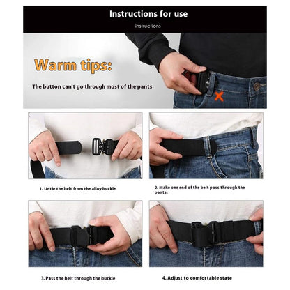 SN-P026 125cm Men's Outdoor Nylon Belt Webbing Work Belt with Alloy Buckle