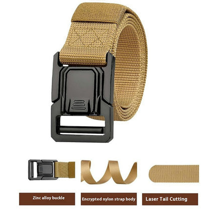 SN-P113 125x3.8cm Men's Nylon Web Tactical Belt Adjustable Work Belt with Zinc Alloy Buckle