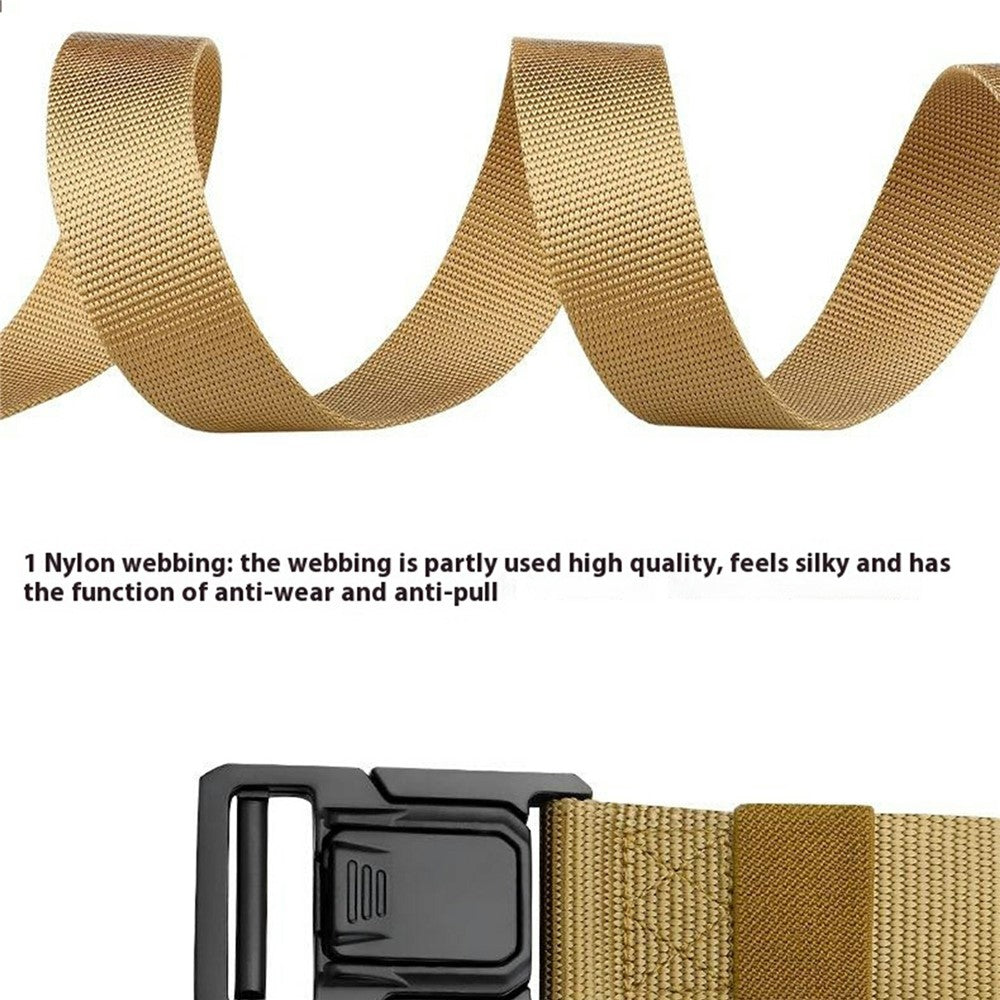 SN-P113 125x3.8cm Men's Nylon Web Tactical Belt Adjustable Work Belt with Zinc Alloy Buckle