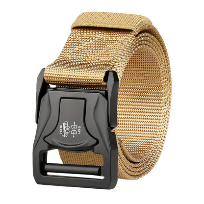 SN-P104 125x3.8cm Men's Nylon Webbing Belt Tactical Training Work Belt with Zinc Alloy Buckle