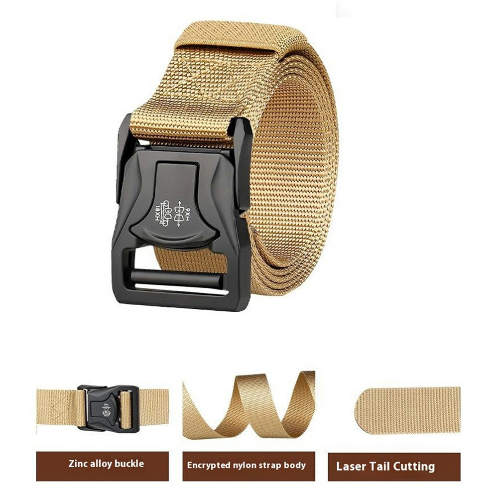 SN-P104 125x3.8cm Men's Nylon Webbing Belt Tactical Training Work Belt with Zinc Alloy Buckle
