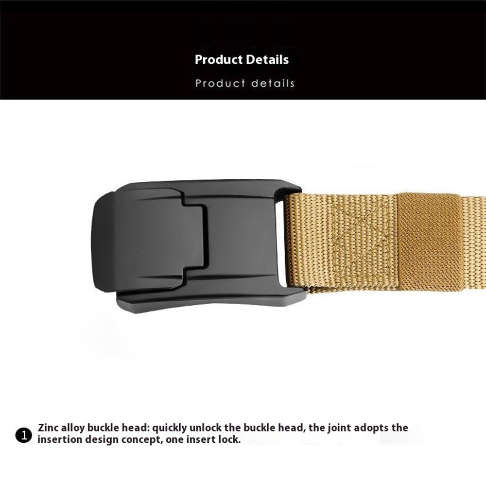 SN-P098 Men's Nylon Webbing Belt Wear-Resistant Work Belt with Auto-Locking Zinc Alloy Buckle
