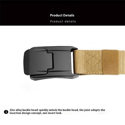 SN-P098 Men's Nylon Webbing Belt Wear-Resistant Work Belt with Auto-Locking Zinc Alloy Buckle