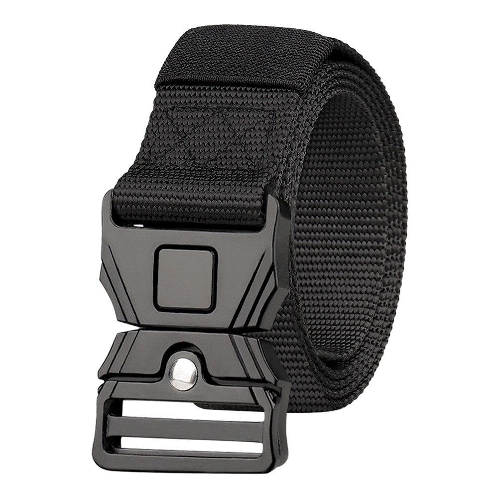 SN-P118 125x3.8cm Men's Nylon Webbing Belt Tactical Training Work Belt with Zinc Alloy Press-Type Buckle