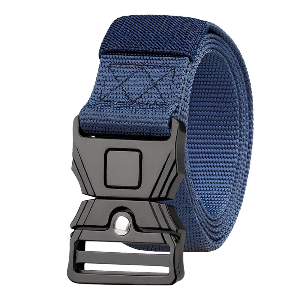 SN-P118 125x3.8cm Men's Nylon Webbing Belt Tactical Training Work Belt with Zinc Alloy Press-Type Buckle