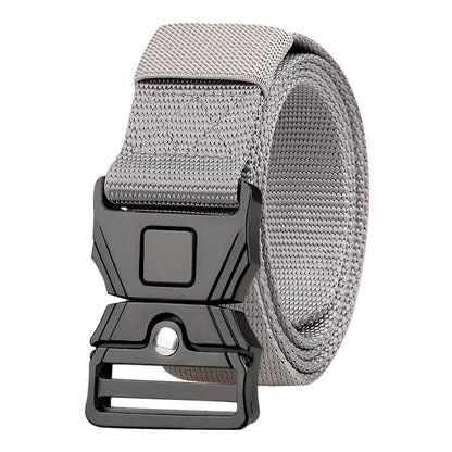 SN-P118 125x3.8cm Men's Nylon Webbing Belt Tactical Training Work Belt with Zinc Alloy Press-Type Buckle