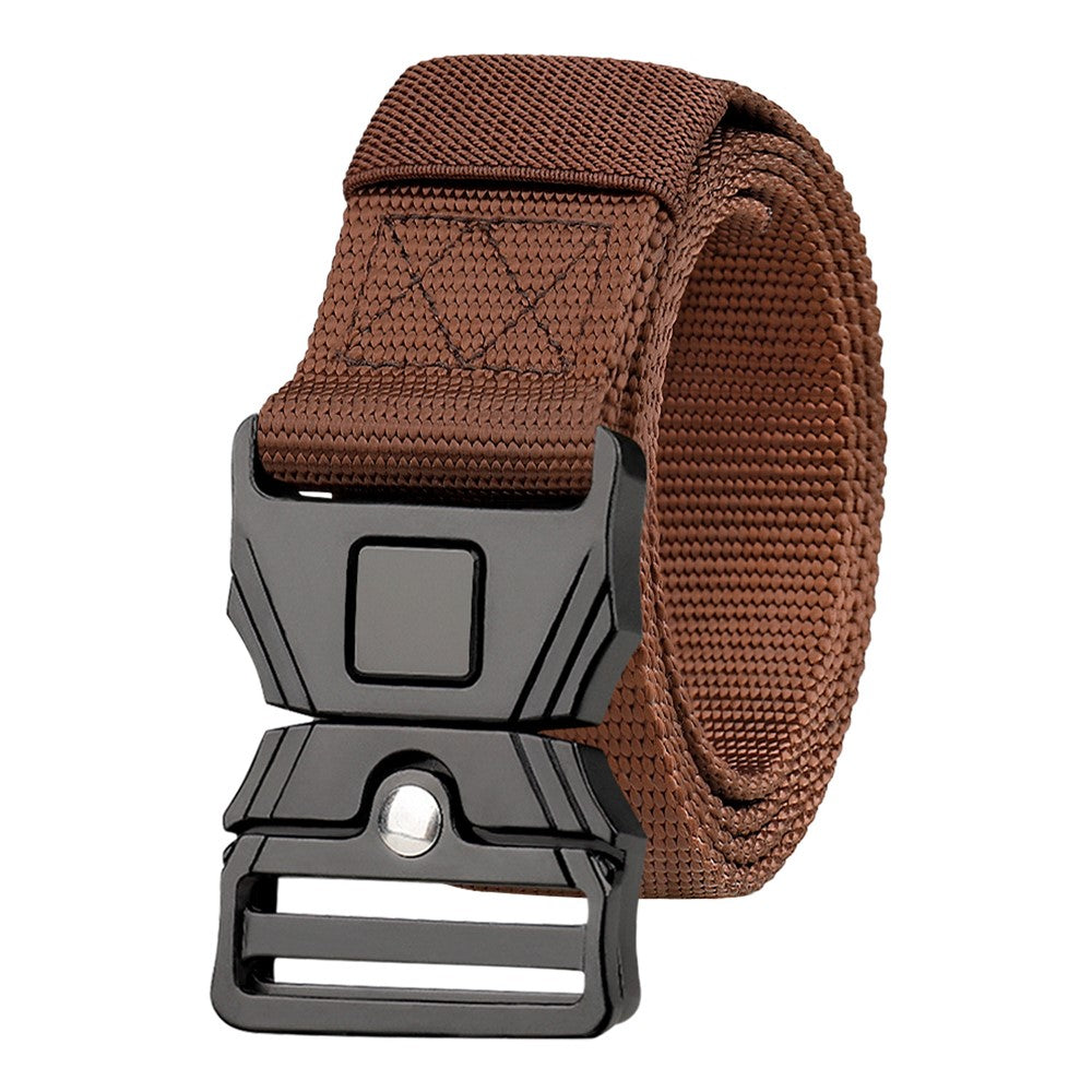 SN-P118 125x3.8cm Men's Nylon Webbing Belt Tactical Training Work Belt with Zinc Alloy Press-Type Buckle