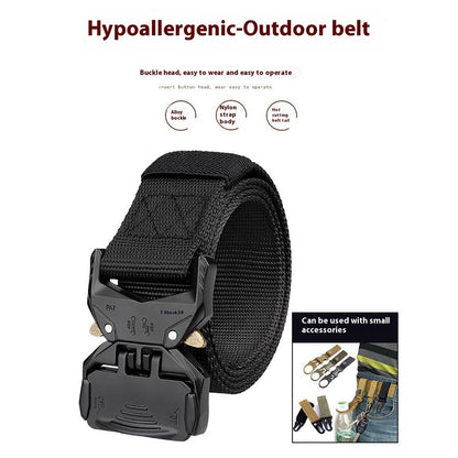 SN-P099 125x3.8cm Men's Nylon Web Tactical Belt Outdoor Work Belt with Zinc Alloy Buckle