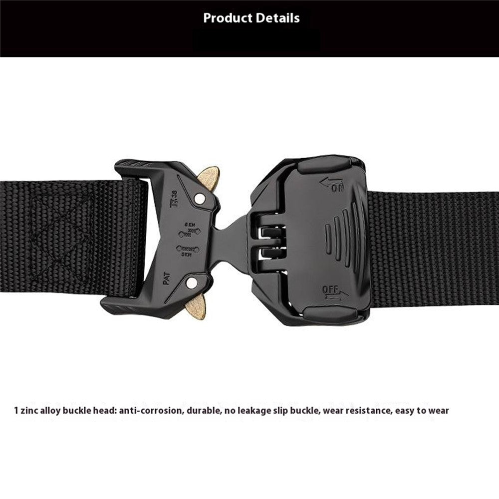 SN-P099 125x3.8cm Men's Nylon Web Tactical Belt Outdoor Work Belt with Zinc Alloy Buckle