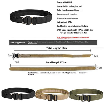 SN-074 Men's Nylon Webbing Belt Thickened Tactical Training Belt with Zinc Alloy Buckle