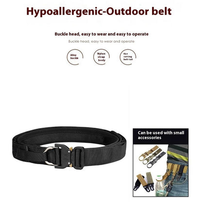 SN-074 Men's Nylon Webbing Belt Thickened Tactical Training Belt with Zinc Alloy Buckle