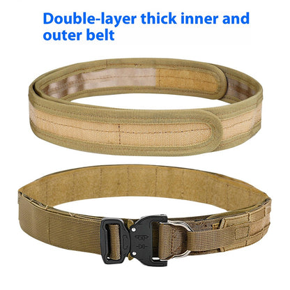 SN-074 Men's Nylon Webbing Belt Thickened Tactical Training Belt with Zinc Alloy Buckle