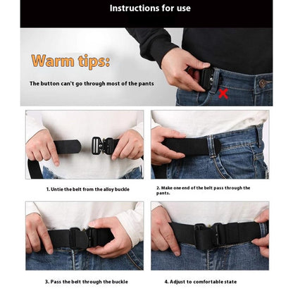 SN-074 Men's Nylon Webbing Belt Thickened Tactical Training Belt with Zinc Alloy Buckle
